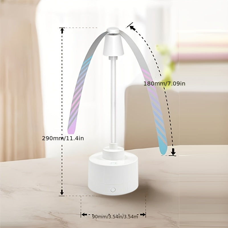 Food Guard Fly Repellent Fan 2-Pack Tabletop Holographic Blade Fly Fan with Ambient Light Battery Powered Foldable Portable for Picnic BBQ Party Camping Outdoor Indoor
