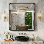 Metal Framed Rounded Rectangle Wall Mirror for Bathroom – Over Sink, Horizontal or Vertical Hanging, Modern Farmhouse Decor, Matte Black, Gold & Silver, Multiple Sizes 16x20 to 36x48 In