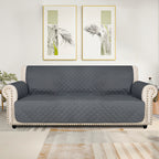 Universal Fit Sofa Slipcover Protector Washable 3 4 Seater, 5-Layer Quilted Pet-Friendly Couch Cover with Elastic Straps – Recliner & Loveseat Compatible, Non-Slip Furniture Protector for Living Room