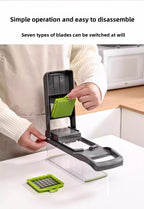 22-in-1 Vegetable Chopper & Mandoline Slicer with Container – 8 Interchangeable Blades, Onion Chopper, Food Dicer, Egg Separator & Finger Guard – All-in-One Kitchen Gadget for Veggie & Fruit Prep