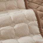 Quilted Short Plush Sofa Protector Set of 2 Ultra Soft Thick Non-Slip Sofa Mat – Pet Friendly, Machine Washable, Fits 3-Seater Sofa, Chaise & Bed Chair, Contemporary Home Decor