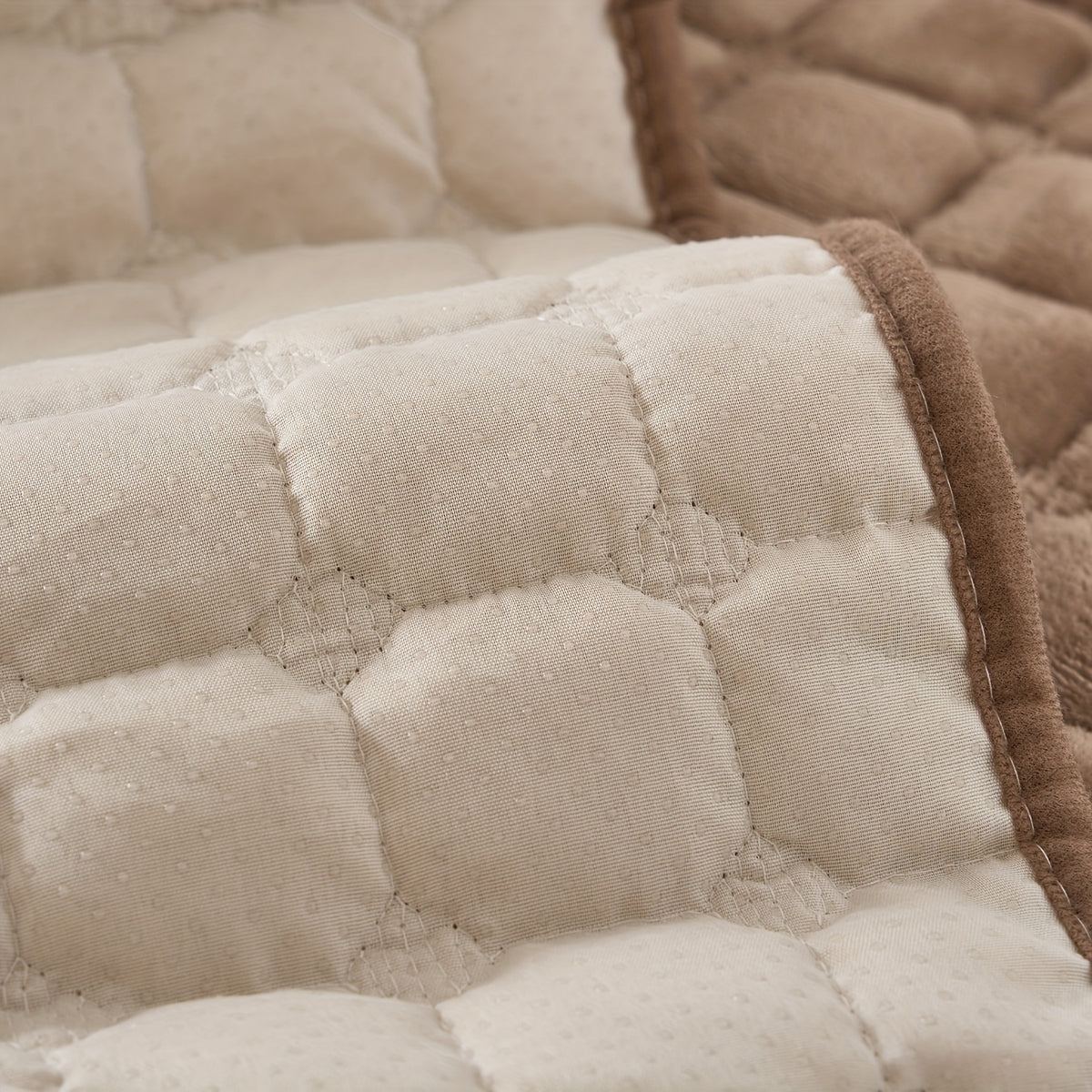 Quilted Short Plush Sofa Protector Set of 2 Ultra Soft Thick Non-Slip Sofa Mat – Pet Friendly, Machine Washable, Fits 3-Seater Sofa, Chaise & Bed Chair, Contemporary Home Decor