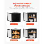 Corner Bread Box for Kitchen Counter Double Layer Bamboo Bread Storage Bin with Adjustable Divider & Acrylic Door - Space Saving Natural