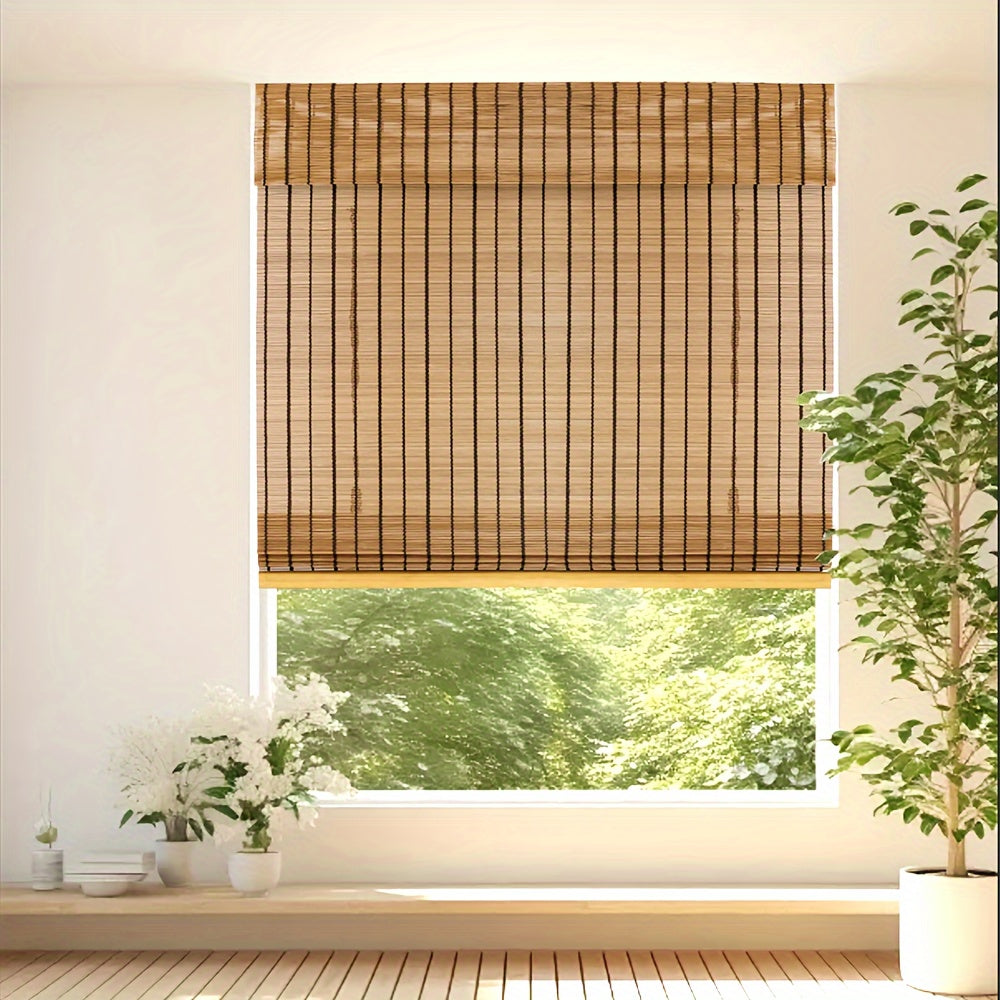 Bamboo Roman Shade – Light Filtering, Adjustable Lift System, Easy Install | Living Room & Home Decor | 13 Sizes | Nuvia Haven