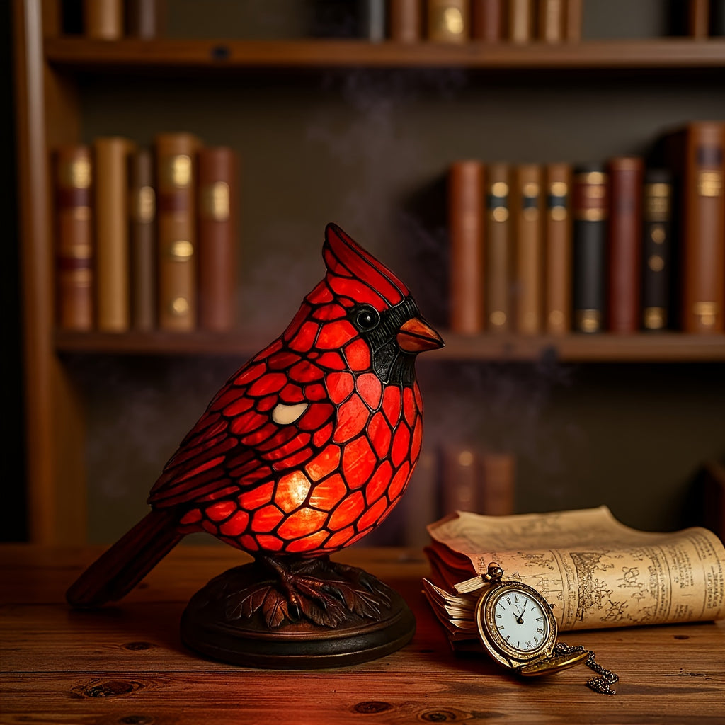 Red Bird Lighted Tabletop Night Lamp - USB Powered Decorative Bird Light for Holiday Home Decor, Christmas Thanksgiving New Year Gift | Nuvia Haven