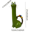 Bohemian Cat Shaped Vase & Flower Pot – Retro Style Plastic Animal Planter, Desktop Shelf Decor & Unique Gift for Cat Lovers, Room Centerpiece & Plant Holder