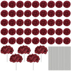 Bulk Artificial Hydrangea Flower Heads 72pcs with Stems - Faux Hydrangea Flowers for Home, Wedding & Party Decorations, Floral Arrangements & Centerpieces