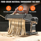 2-in-1 Pasta Maker Machine with Roller & Cutter - 8 Adjustable Thickness Settings, Makes Spaghetti, Fettuccine, Lasagna & Dumpling Wrappers