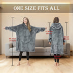 Extra Large Wearable Hooded Blanket with Kangaroo Pocket – Super Soft Double-Sided Suede Oversized Hood Blanket, Machine Washable, Christmas Gift for Adults