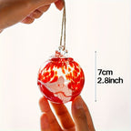 Hand-Blown Glass Ornament Gazing Balls Set of 6 Multicolor Hanging Witch Balls for Christmas Tree Window Garden Patio Holiday Home Decor Gift