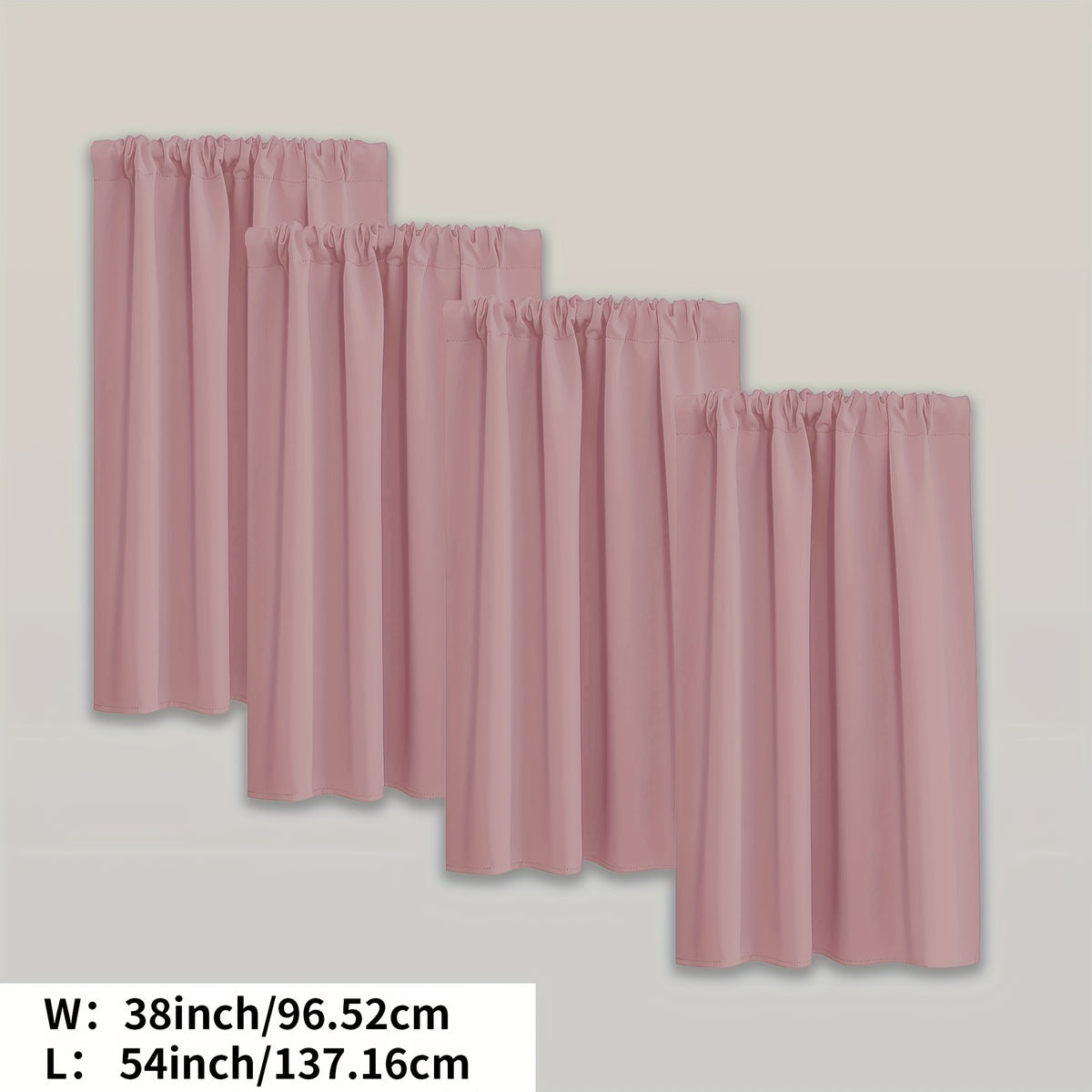 Blackout Curtains Rod Pocket 4 Panels - Thermal Insulated Room Darkening Noise Reducing Matte Drapes for Bedroom Living Room Office, 9 Colors 11 Sizes