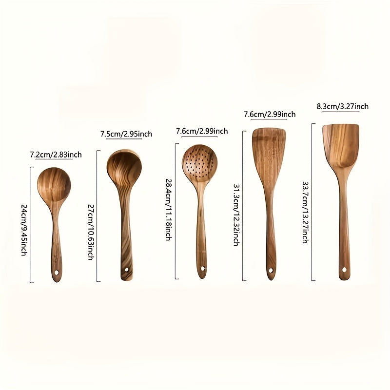 Premium Wooden Kitchen Utensil Set | Heat-Resistant, Non-Stick Safe | 3, 5 or 10 Piece