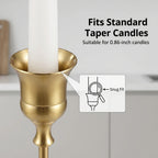Copper Taper Candle Holders Set 30/36/48 Pcs Retro Minimalist Candlestick for Dining Table Wedding Birthday Christmas Fireplace Home Decor