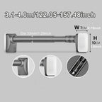 No Drill Telescopic Curtain Rod Adjustable 15.75-196.85in 33mm Extendable Shower Curtain Rod for Large Windows Anti-Slip No Screws