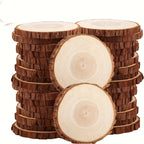 Wood Log Slices 28pcs Natural Tree Bark Rounds 2.7–3.5 Inch Unfinished Wooden Discs for Crafts Christmas Decor Coasters Wedding Centerpieces Woodworking DIY Art