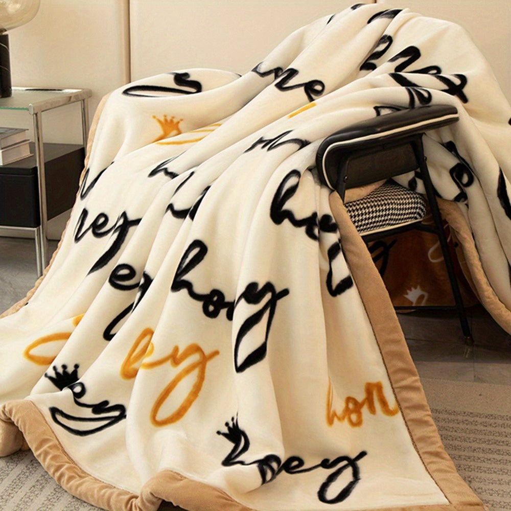 Extra Large Thickened Raschel Throw Blanket Double Layer Ultra Soft All Season Machine Washable Animal Theme Decor 7 Colors 2 Sizes