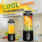 Portable Blender USB-C Rechargeable 6-Blade Stainless Steel – Ice Crush Smoothie Maker with Digital Timer, Battery Display & No-Spill Lid for Gym, Travel & Protein Shakes, Pink or White