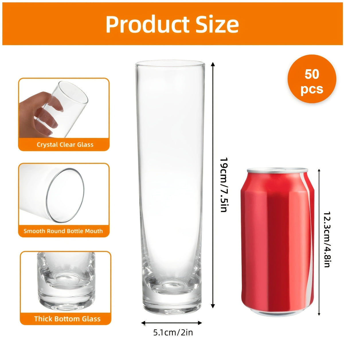 Glass Cylindrical Vase Bulk Set 15 30 50pcs – Handmade Clear Slender Vases for Wedding Centerpieces, Single Rose Display, Desk Aesthetics, Home & Party Table Decoration