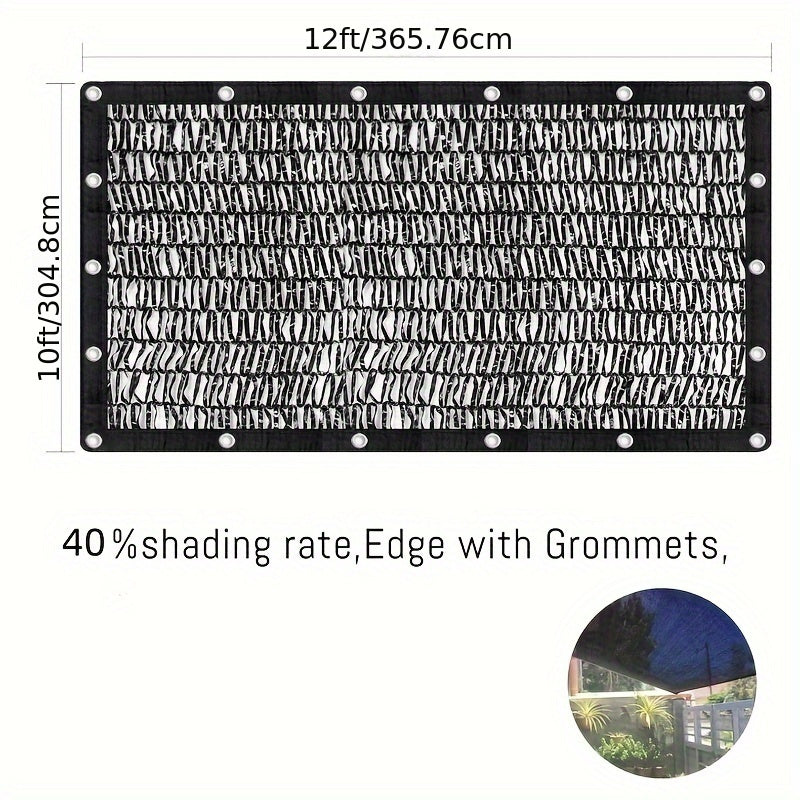 40% Shade Cloth with Grommets for Greenhouse, Garden & Pergola – Mesh Sunshade Netting for Plant Heat Protection, Chicken Coops & Outdoor Patios