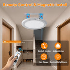 Wireless Rechargeable Ceiling Light Magnetic No Wiring Required Remote Dimmable 3 Color Temperatures Timer for Wardrobe Bathroom Corridor Closet