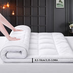 Quilted Pillow Top Mattress Topper - Ultra Soft Cooling Mattress Pad for Deep Beds, 450G/900G/1200GSM Fill, Twin Full Queen King Cal King, White Gray Green