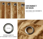 Luxury Distressed Crushed Velvet Curtains - 4-Piece Set (2 Panels + 2 Tiebacks), Grommet Top, Room Darkening | 10 Colors, 3 Sizes