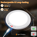 Wireless Rechargeable Ceiling Light Magnetic No Wiring Required Remote Dimmable 3 Color Temperatures Timer for Wardrobe Bathroom Corridor Closet