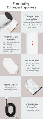 Handheld Garment Steamer 1200W – 10-Second Heat-Up, Horizontal & Vertical Steam, 70ml Refillable Tank, 20-Min Continuous Steam, Ceramic Nozzle, Compact Travel Steam Iron for Home Office Travel, Gray Red White Purple