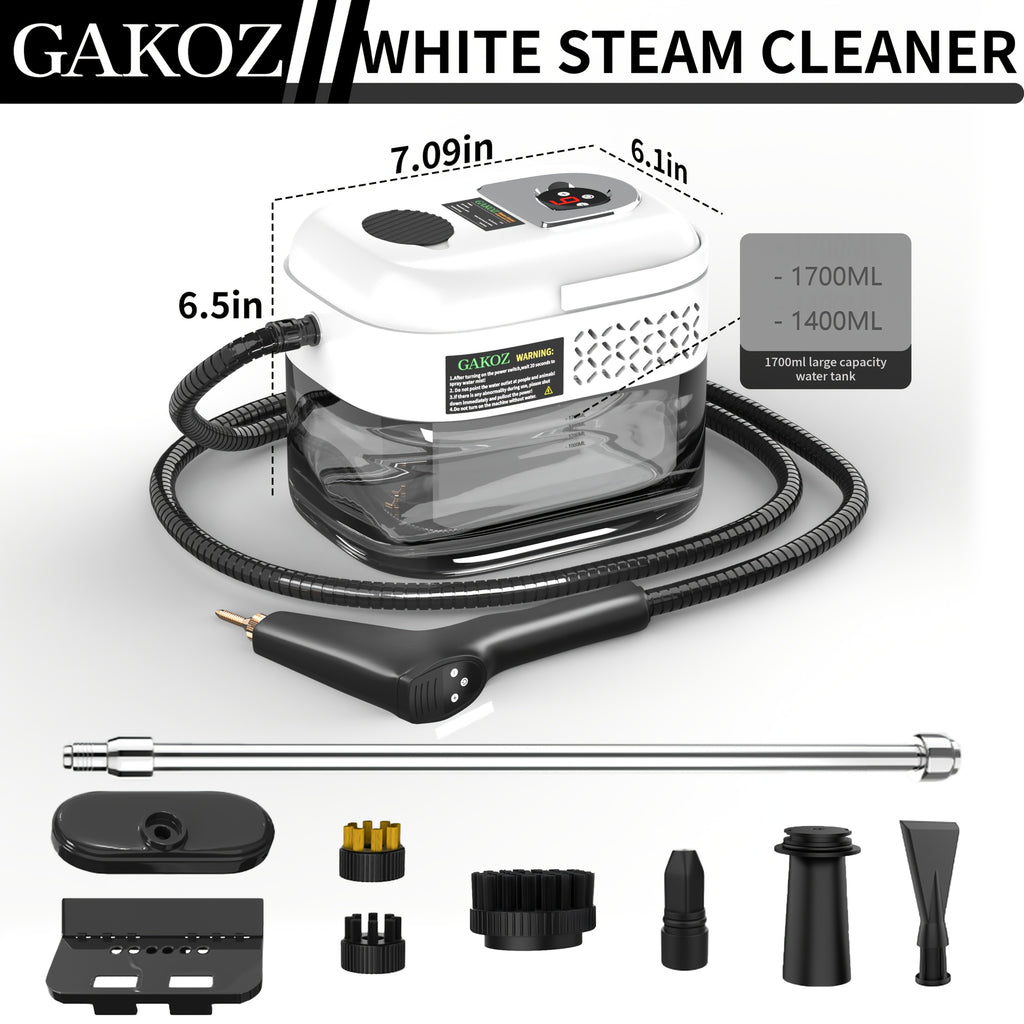 Handheld High Pressure Steam Cleaner High Temperature Portable Steam Mop LCD Display Gear Control 40oz Tank for Kitchen Carpet Sofa Upholstery