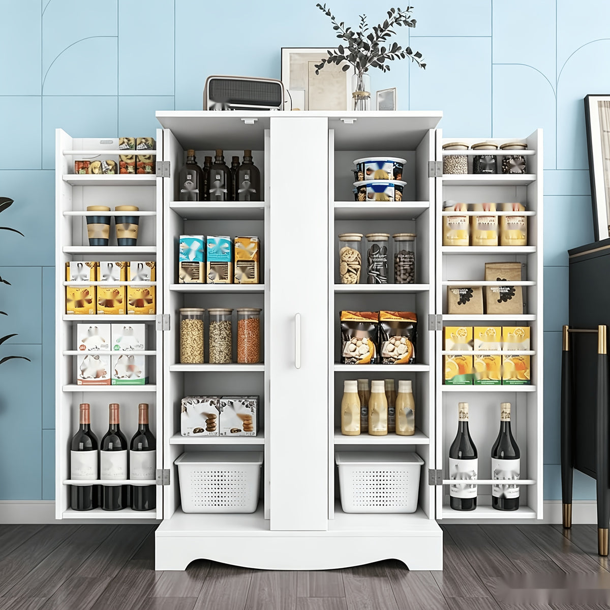 47 Inch Kitchen Pantry Storage Cabinet with Drawer – Multifunctional Buffet Cupboard Sideboard with Adjustable Shelves | Multiple Styles & Colors