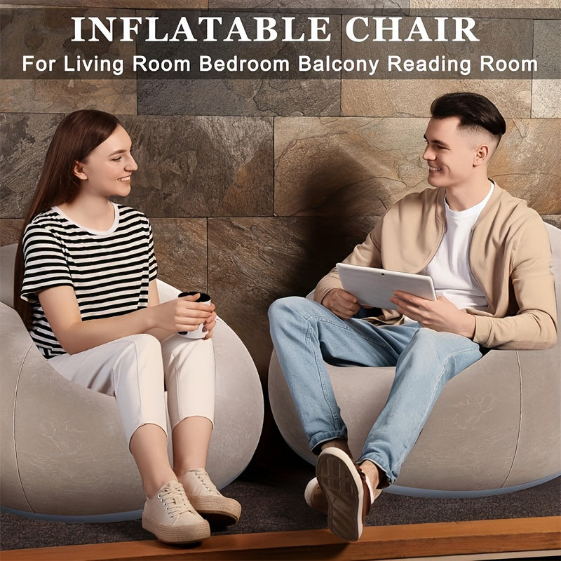 Large Bean Bag Chair Inflatable Lounge Sofa – Soft Comfortable Lazy Seat Tatami Floor Chair for Living Room Office Outdoor Camping, Multiple Colors