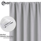 Blackout Curtains 4 Panel Set Rod Pocket – 100% Thermal Insulated Noise Reducing Solid Polyester, Laminated Lining, 7 Colors 7 Sizes