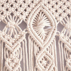 Bohemian Macrame Tapestry Wall Hanging – Large Vertical Handwoven Cotton Boho Wall Decor for Bedroom, Living Room, Wedding Backdrop & Hallway, Cream White Woven Wall Art