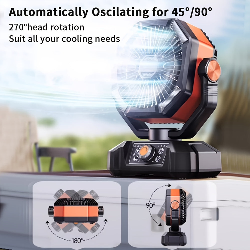 Portable Outdoor Fan 20000mAh Rechargeable USB Battery Operated with Remote Infinite Speed Control for Camping Road Trip Outdoor Indoor