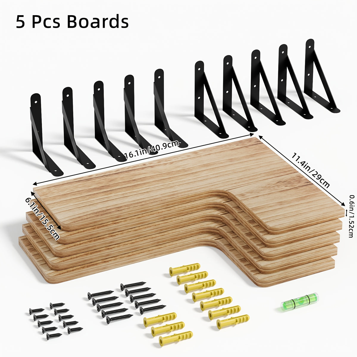 Corner Floating Wall Shelves 5 or 6-Pack – Rustic Heavy Duty Wall Mounted Corner Shelf Set for Bedroom, Living Room, Bathroom, Kitchen & Office Decor, Multiple Colors Available