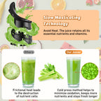 Cold Press Juicer 2-in-1 Masticating Slow Juicer 45oz Large Capacity, 350W with Extra-Large Feed Chute, 50 RPM Nutrient-Preserving Technology – Easy Clean Juicer for Vegetables & Fruits, Black & Pink