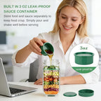 Salad Jar with Side Opening & Dressing Cup – Mason Jar Salad Container with Upgraded Lock, Leak-Proof Lunch Box for Meal Prep, Portable for Travel, Office & Home, Includes Disposable Spoon