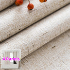 Linen Textured Blackout Curtains 4 Panels – 100% Room Darkening Thermal Insulated Grommet Drapes, Noise Reducing Window Curtains for Bedroom Living Room, 52W x 63/84/95 Inch