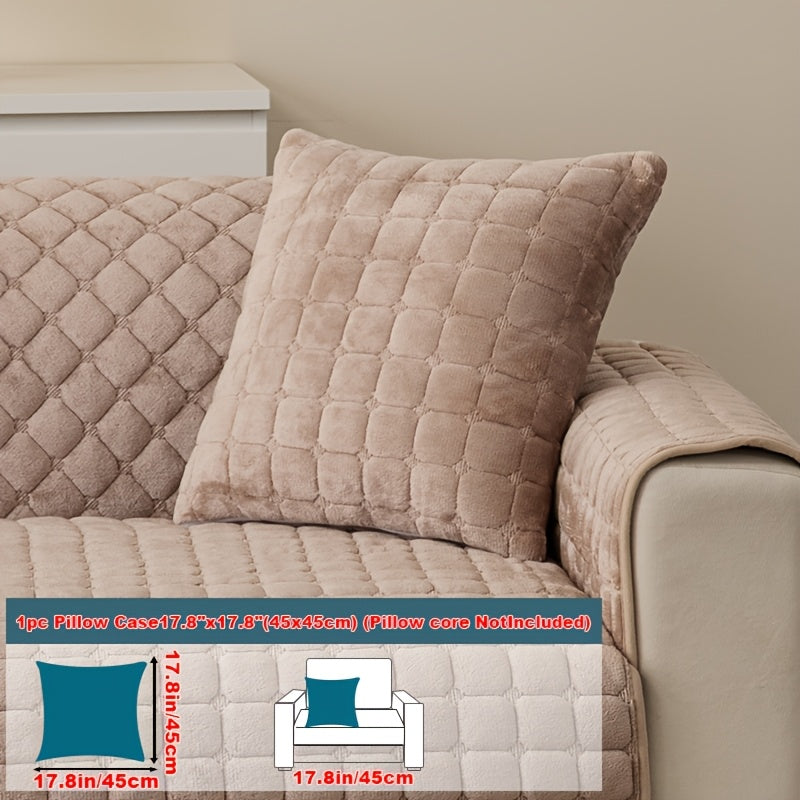 Short Plush Sofa Cover Soft Thick Pet Friendly All Season Sofa Protector Machine Washable for 1 2 3 4 Seater Living Room Bedroom Office Winter