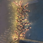 Cherry Blossom LED Chandelier Rattan Light, 96/144 LED USB Powered with 8 Modes – Hanging Flower String Light for Indoor Outdoor Holiday Party, Halloween, Christmas, Valentine’s Day & Seasonal Decor