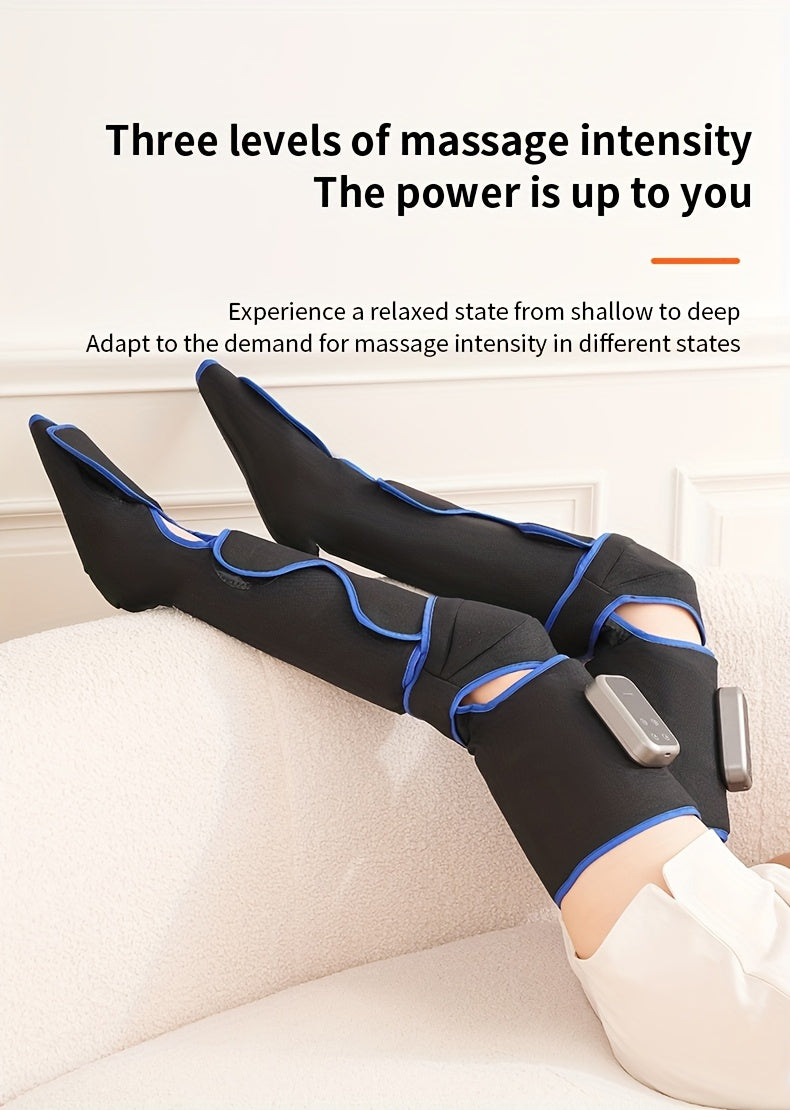 Full Leg Massager with Heat & Vibration Cordless Rechargeable – 4 Modes Pneumatic Compression for Calves Thighs Knees Ankles Soles, Large Screen, Mother's Day Father's Day Gift