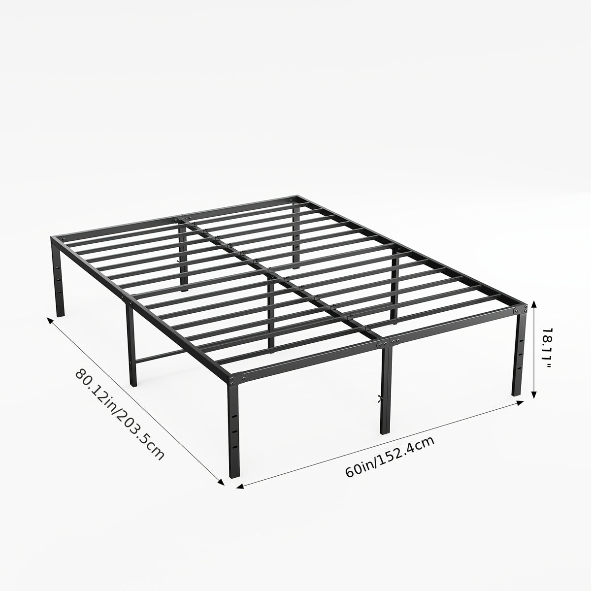 Metal Platform Bed Frame with Steel Slat Support | No Box Spring Needed | Under-Bed Storage | Easy Assembly | Noise-Free | Black | Twin Full Queen King