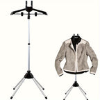 Foldable Ironing Rack & Clothes Drying Rack – Height-Adjustable, 360° Rotating Arm, Space-Saving Telescopic Laundry Stand for Home & Small Spaces | Black & Grey