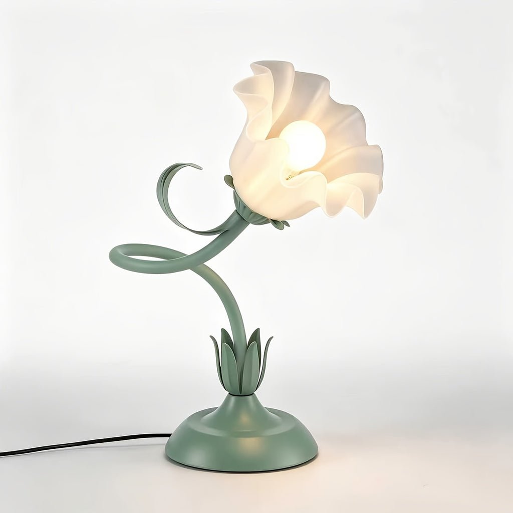 Tulip Flower Shape Table Lamp – Aesthetic Vintage Floral Bedside & Desk Lamp for Bedroom, Dresser & Living Room Home Decor (Bulb Not Included)