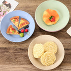 Colorful Wheat Straw Dining Plates 10-Pack – Anti-Drop Reusable Plates, Dishwasher & Microwave Safe for Home & Kitchen