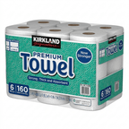 Premium Big Roll Paper Towels 2-Ply Select-a-Size 160 Sheets Per Roll – Highly Absorbent, Individually Wrapped for Kitchen, Bathroom & Household Cleaning, 6-Roll or 12-Roll Value Pack