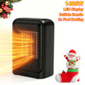 Space Heater Portable Ceramic Indoor with Thermostat 24H Timer 2-Second Fast Heat LED Display Rotary Switch HD 15-Inch Options Heating Fan Mode Home Office Dorm Room Small Heater