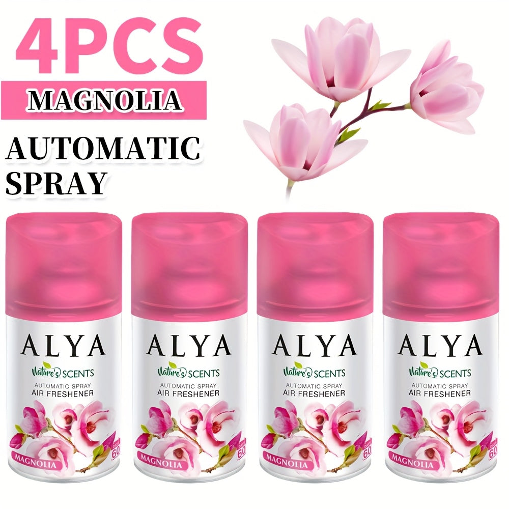 Automatic Spray Air Freshener Refill 8.45 oz, 1 or 4 Pack, 6 Scents Lavender Vanilla Cool Linen Ocean Magnolia Mixed Berries, Odor Eliminating Room Spray for Home Bathroom Car Office Closet