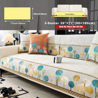 Bohemian Chenille Sofa Cover Tree Embroidery Print Thick Non-Slip Pet Friendly One-Piece Couch Protector Armchair Loveseat 3 4 Seater