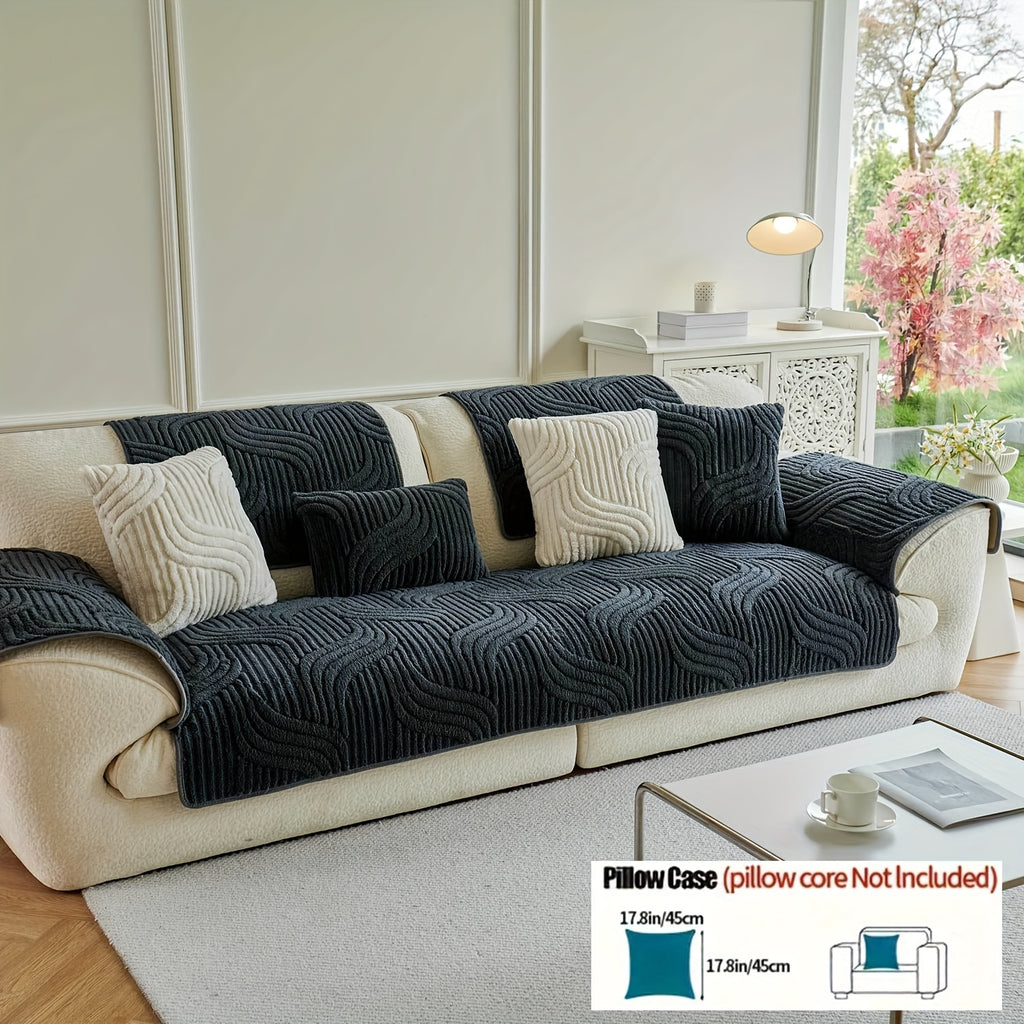 Plush Non-Slip Sofa Cushion Cover Luxury Modern Pet-Proof Breathable Seat Pad Slipcover for Couch Living Room Bedroom Office – Soft Velvet Sofa Seat Cushion Protector Home Decor